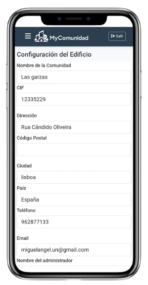 Configuración del edificio