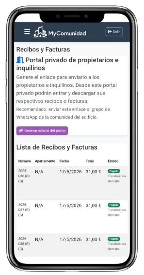Gestión de recibos y facturas