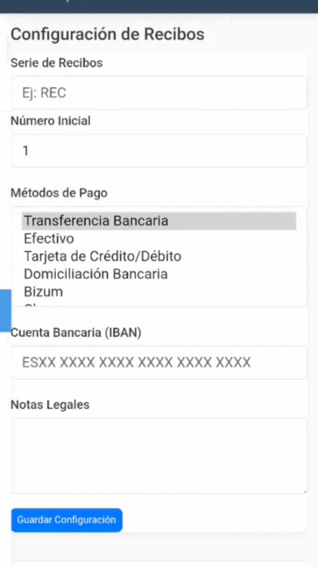 Configuración de recibos y avisos de cobro en PortalVecinal