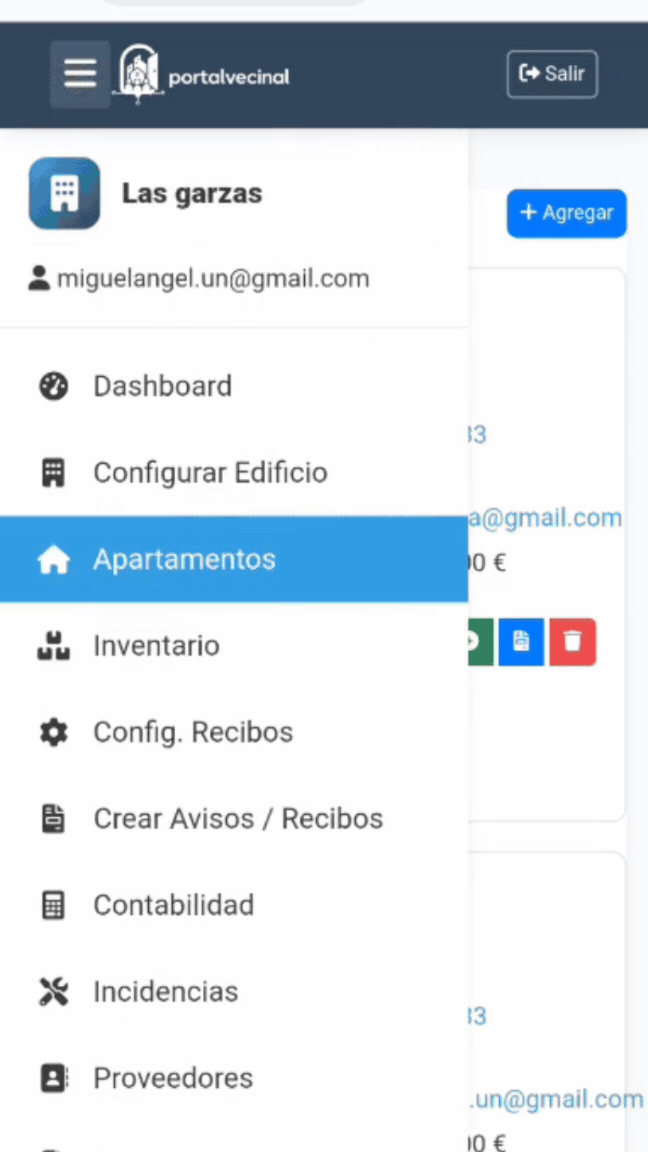 Inventario en PortalVecinal
